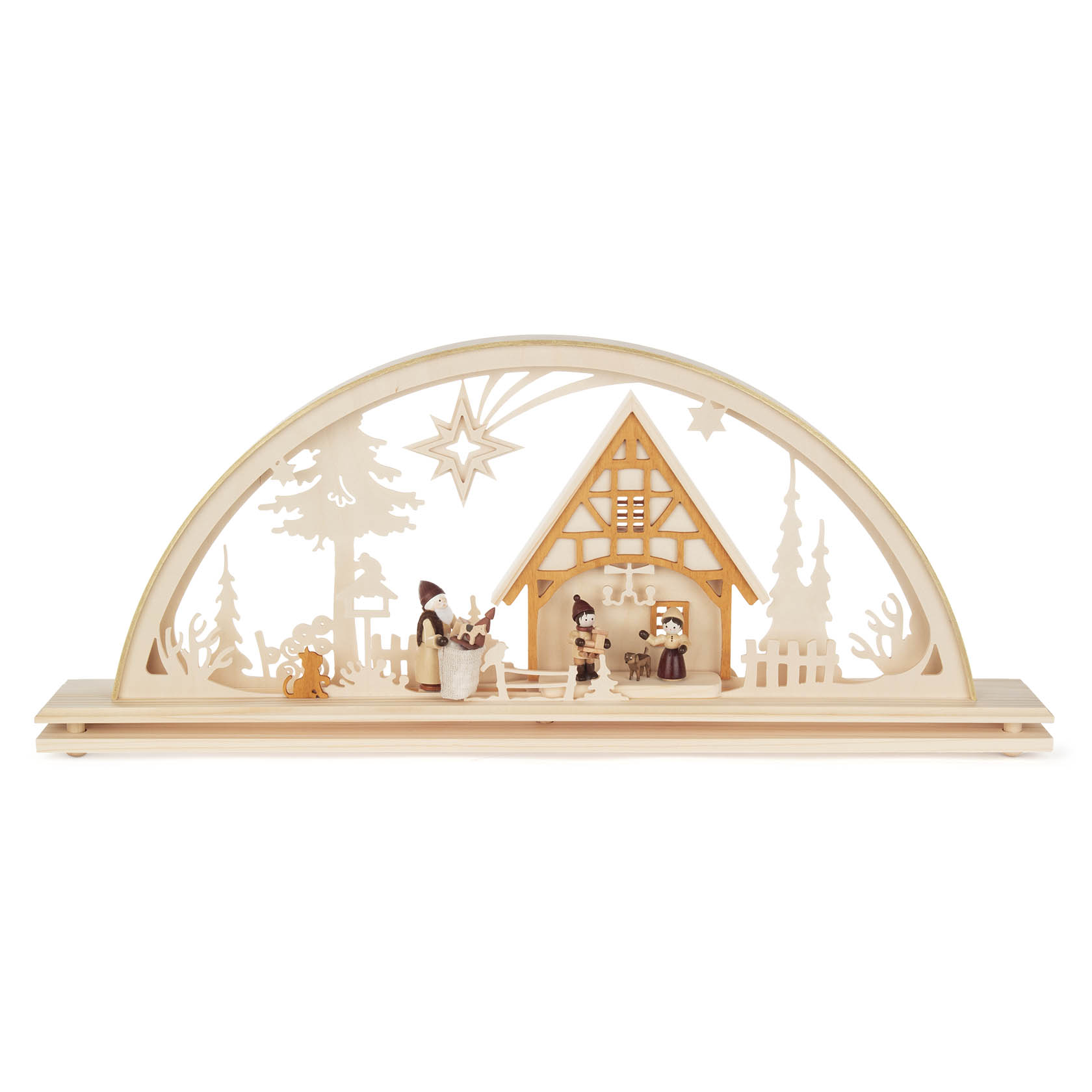 wooden candle arc Christmas LED