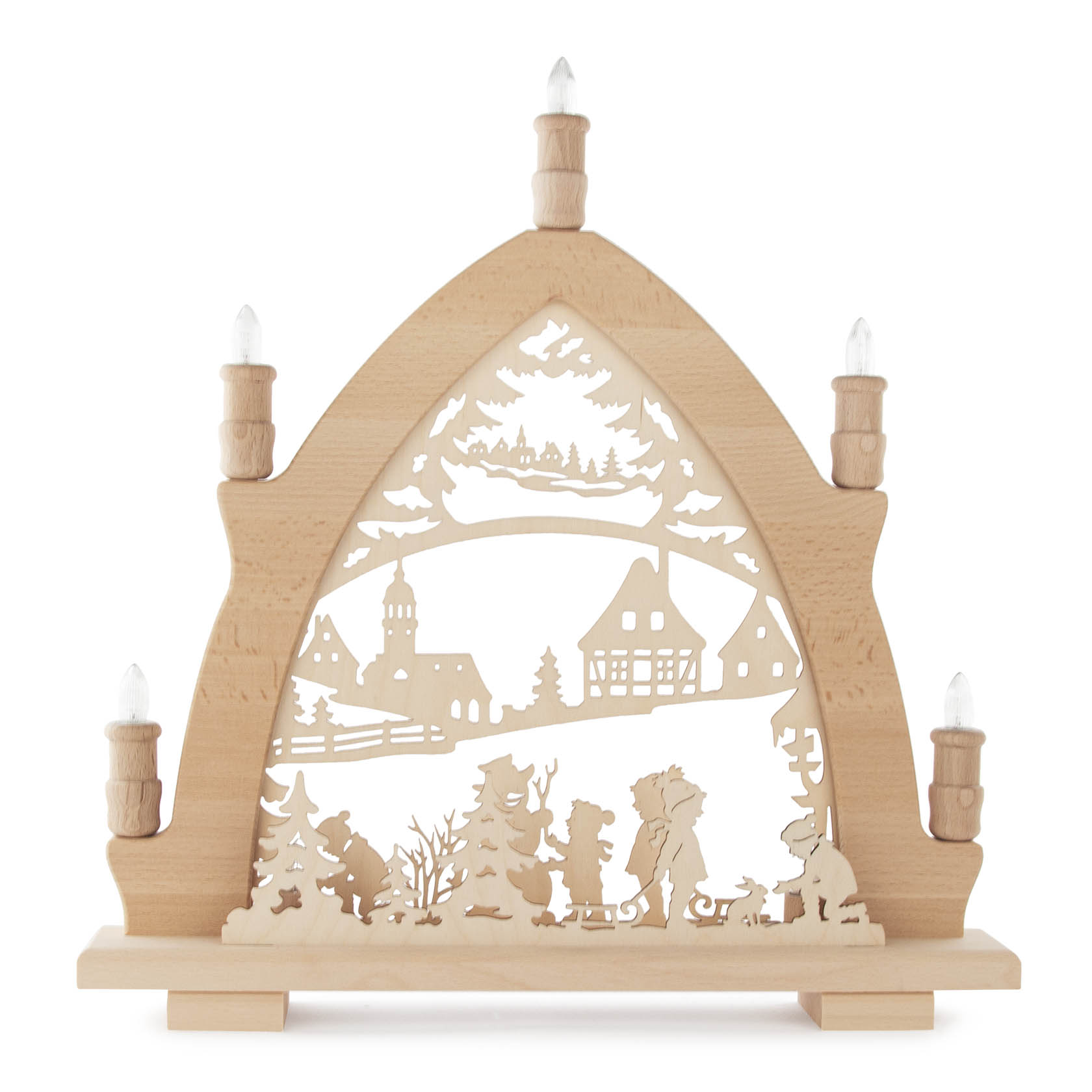 Leuchterbogen Buche - Winterkinder LED-Beleuchtung