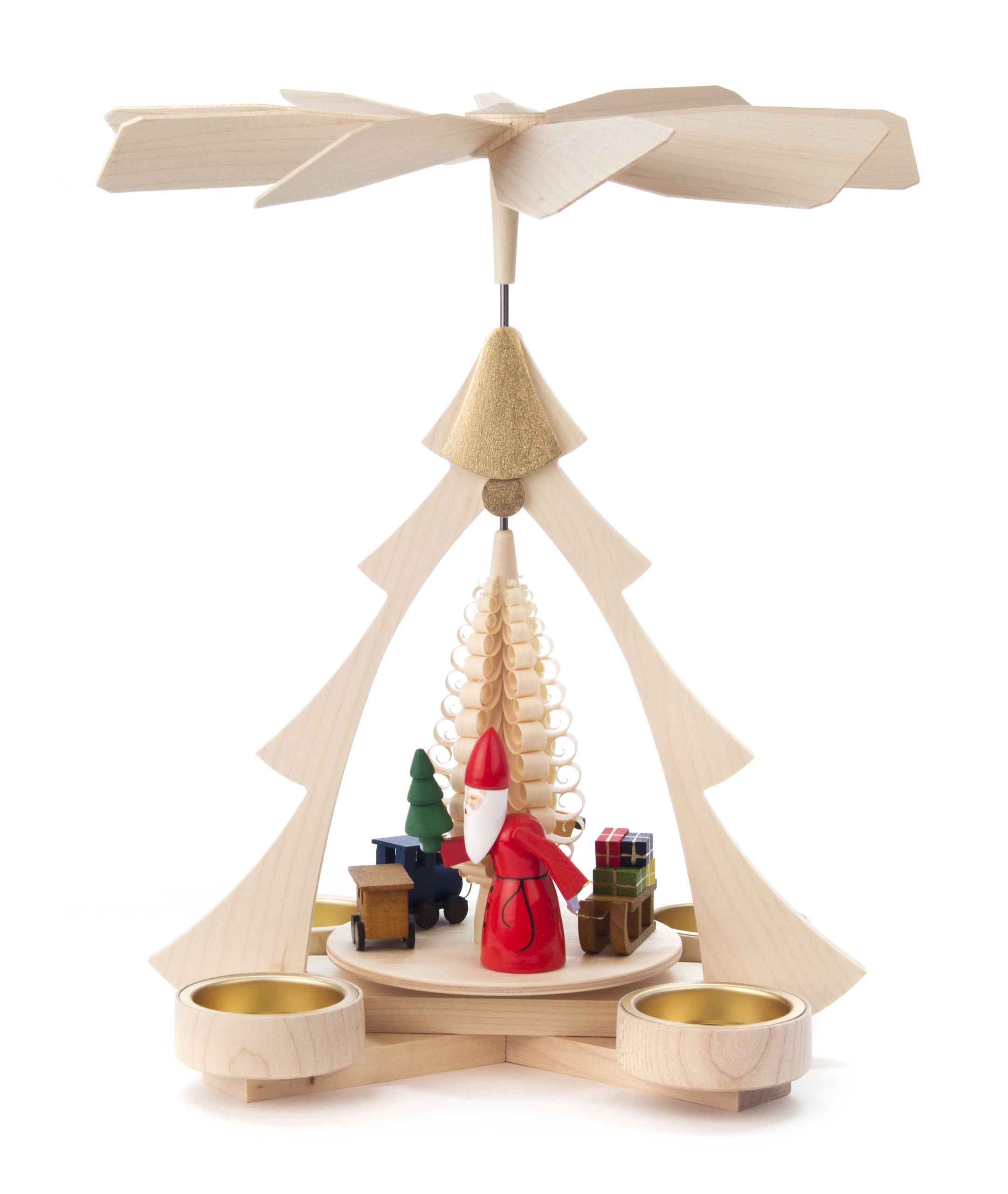 Pyramide mit Bescherung, für Teelichte  