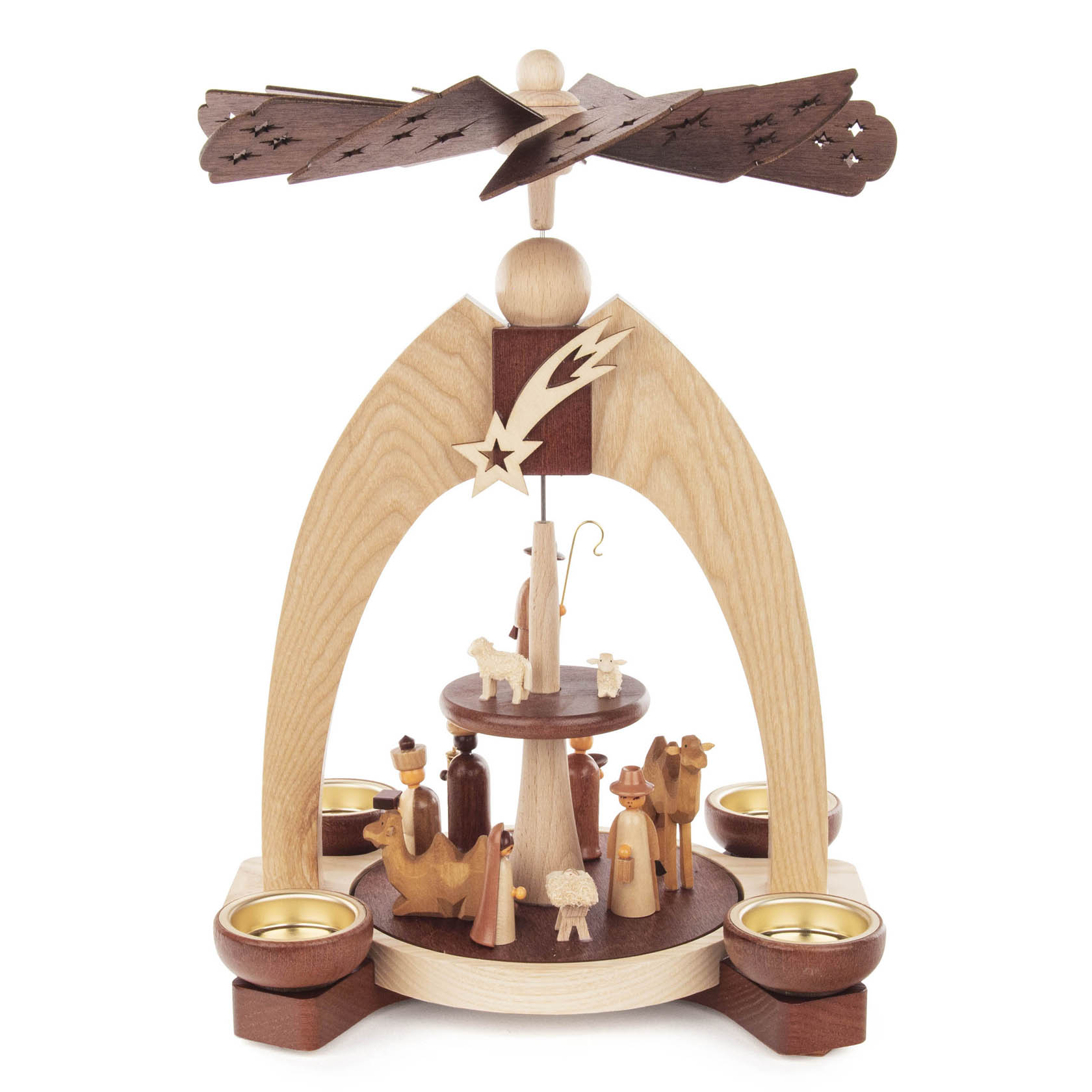 Pyramide mit Christi Geburt 2-stöckig natur für Teelichte im Dregeno Online Shop günstig kaufen