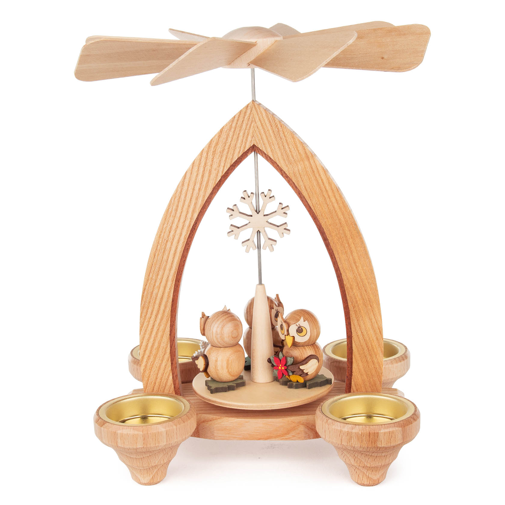 Pyramide mit Eulen - Winter für Teelichte im Dregeno Online Shop günstig kaufen