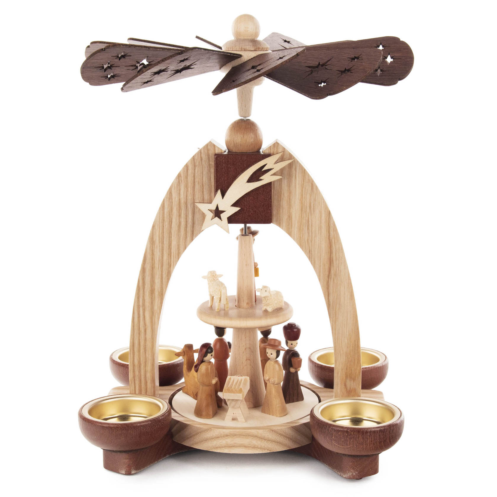 Pyramide mit Christi Geburt 2-stöckig natur für Teelichte im Dregeno Online Shop günstig kaufen