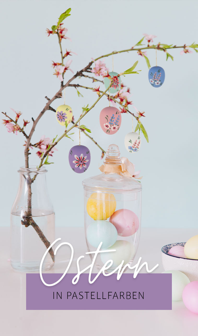 Ostereier in Pastellfarben
