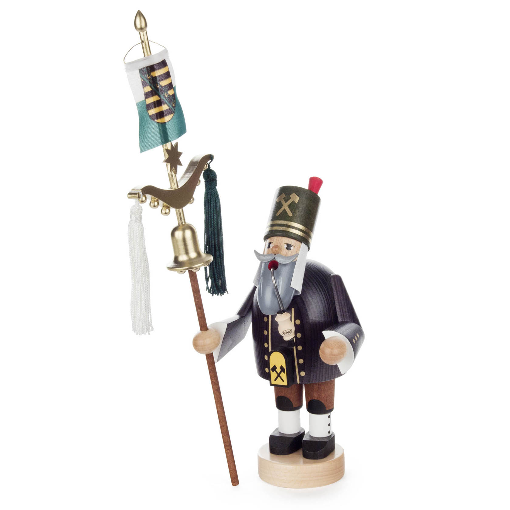 Räuchermann Bergmann mit Schellenbaum