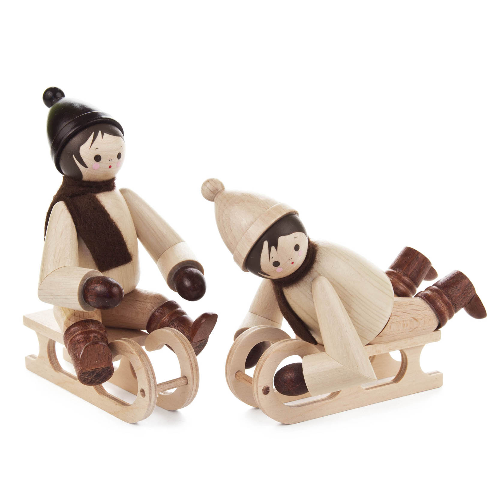 Schlittenkinder groß natur