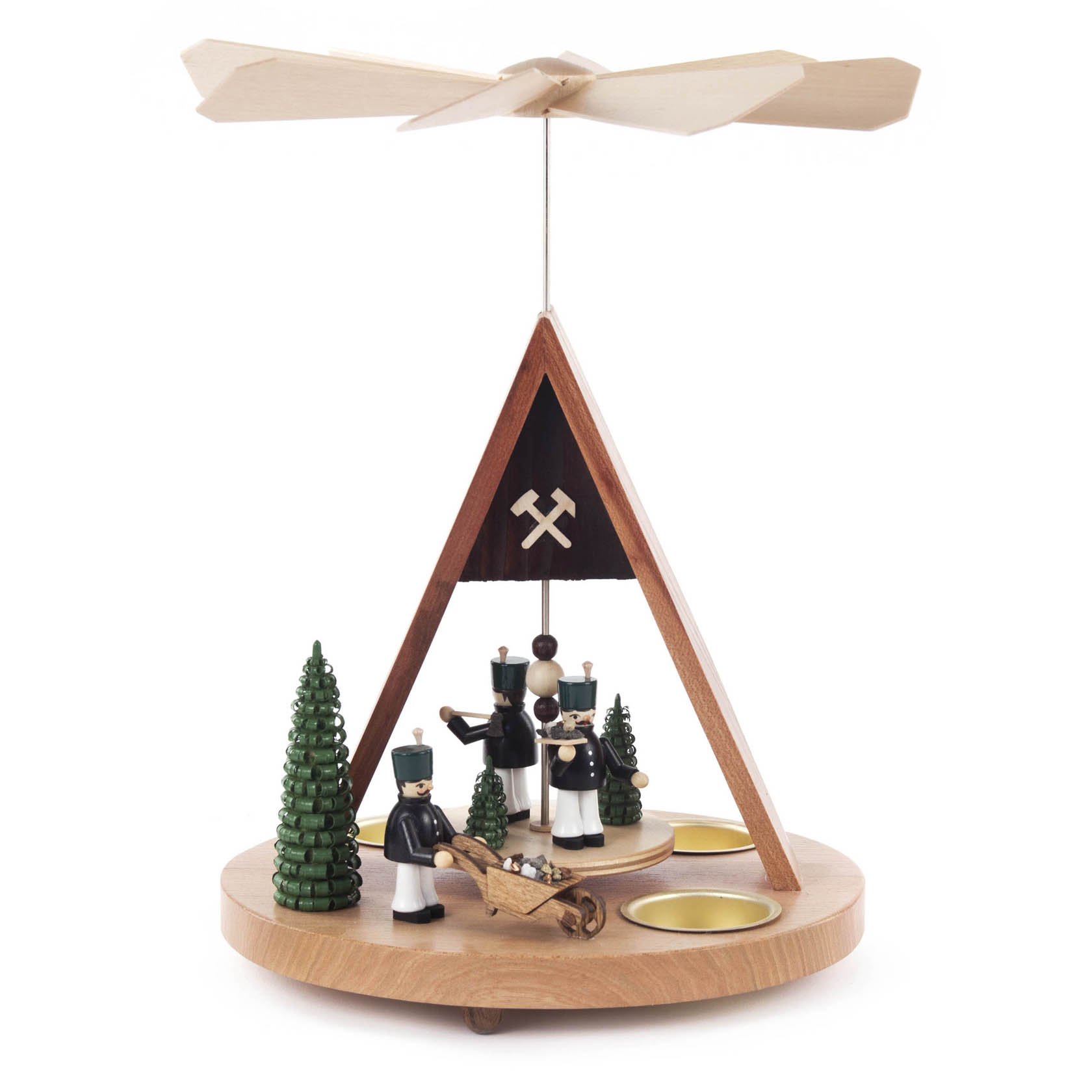 Pyramide mit Bergmännern und Bäumen, für Teelichte im Dregeno Online Shop günstig kaufen