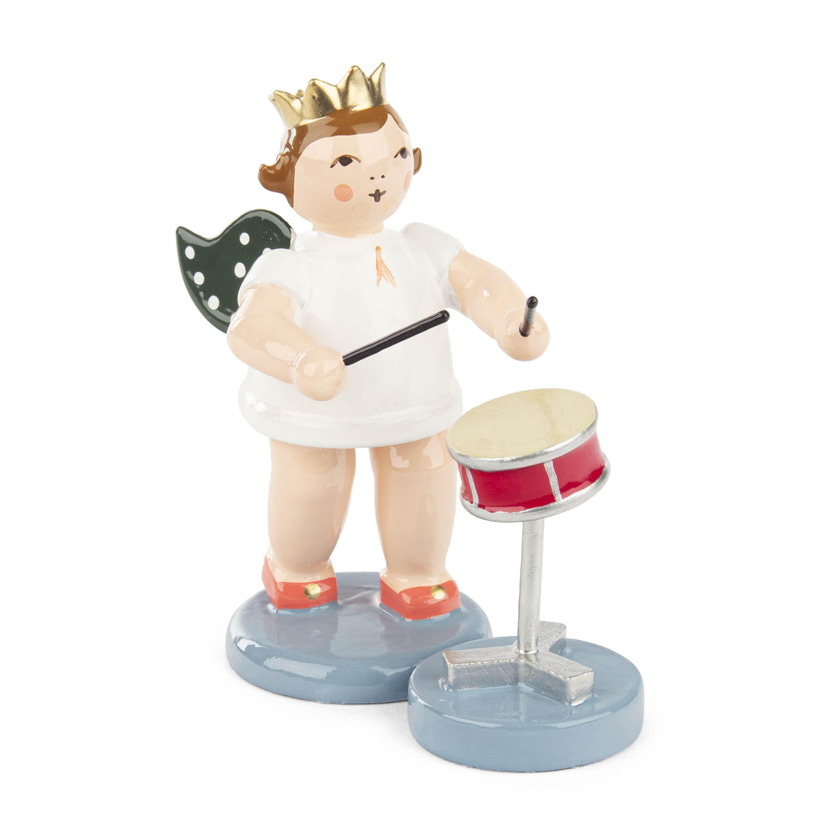Engel mit kleiner Orchestertrommel und Krone im Dregeno Online Shop günstig kaufen