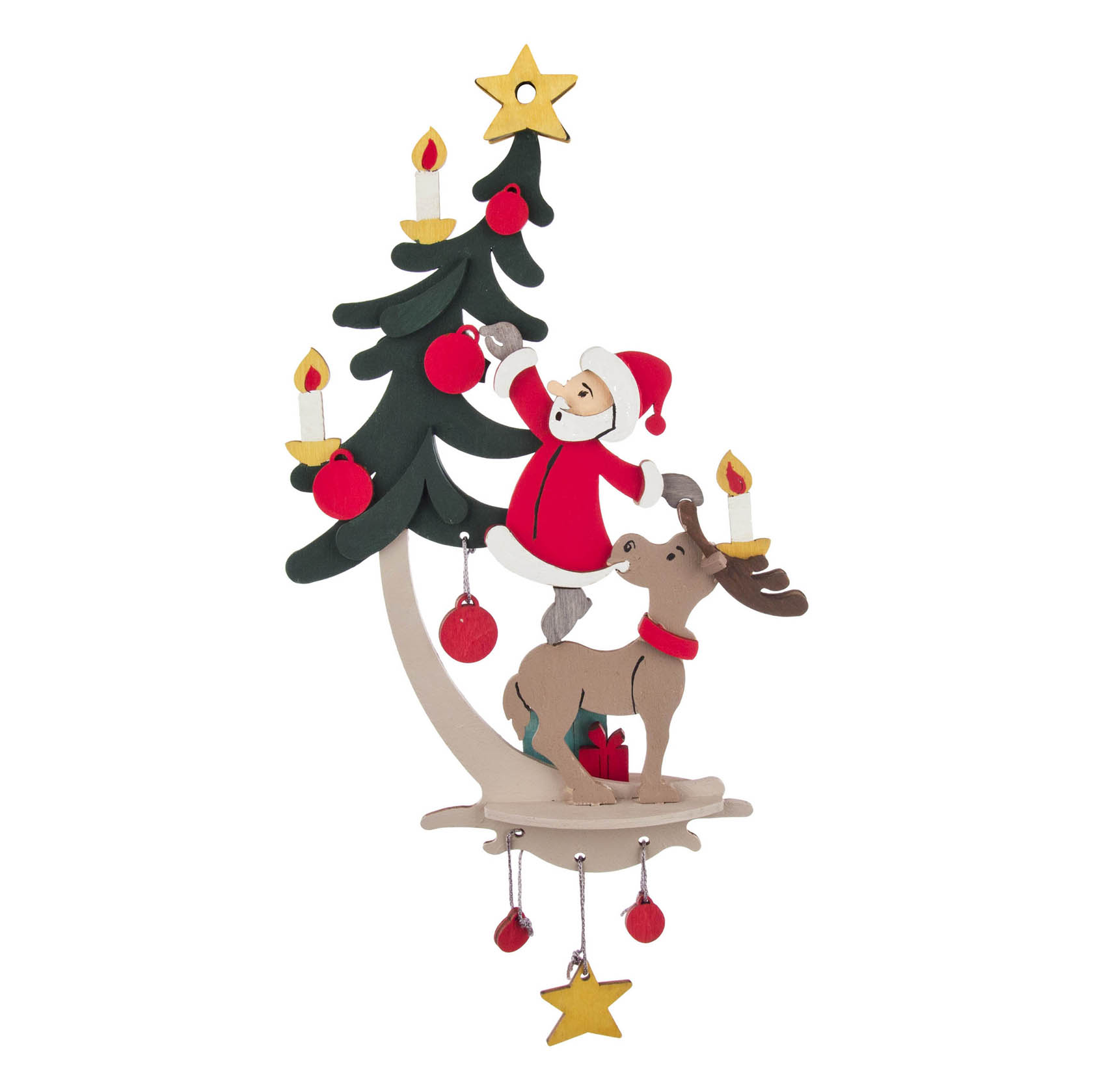 Bastelsatz Fensterbild Weihnachtsmann mit Elch im Dregeno Online Shop günstig kaufen