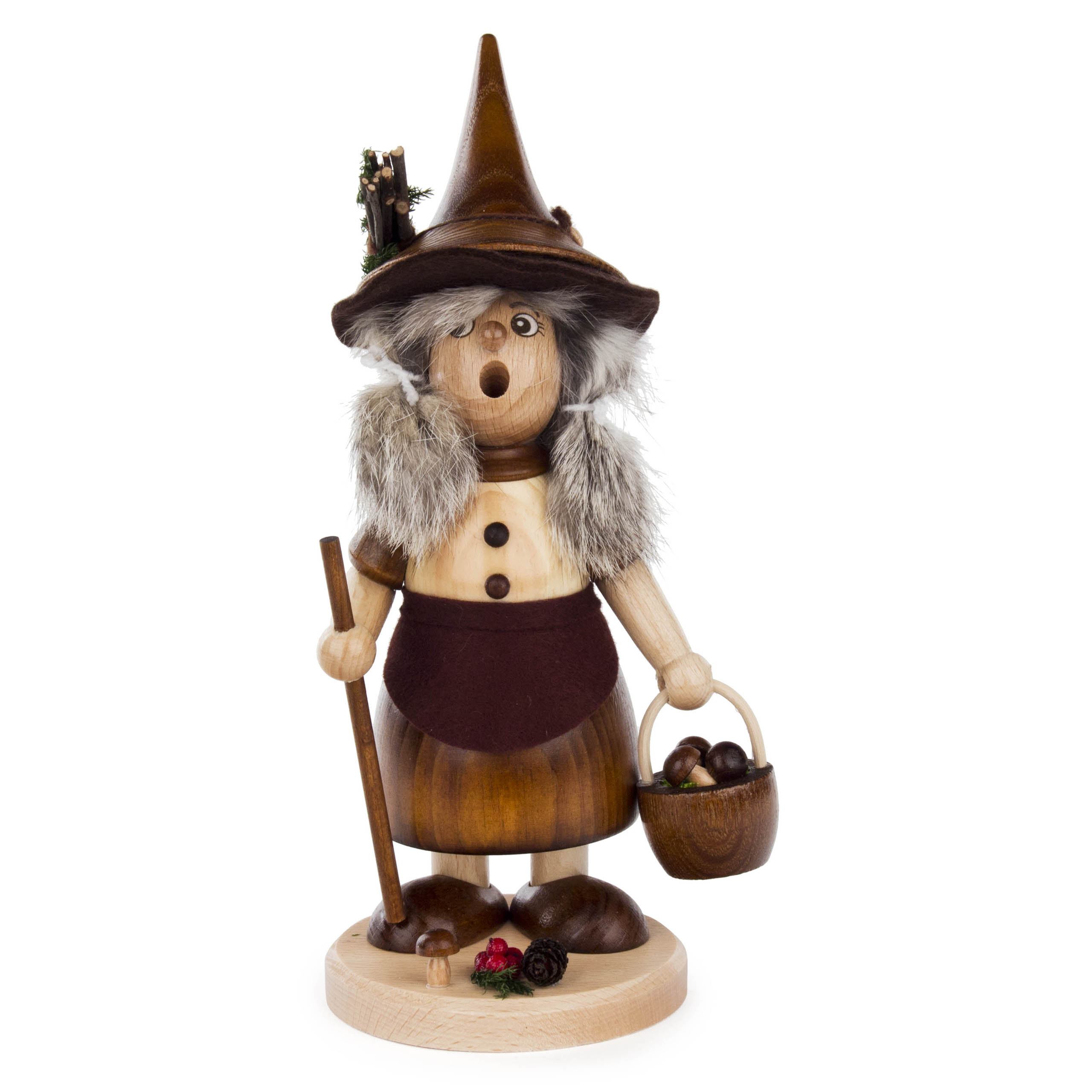 Räucherfrau Wichtel mit Pilzkorb im Dregeno Online Shop günstig kaufen