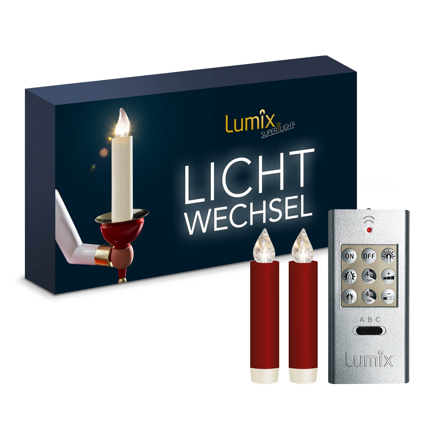 LUMIX CLASSIC MINI S -superlight- rot, Basis-Set, 2 Kerzen, 1 Fernbedienung, 2 Batterien im Dregeno Online Shop günstig kaufen