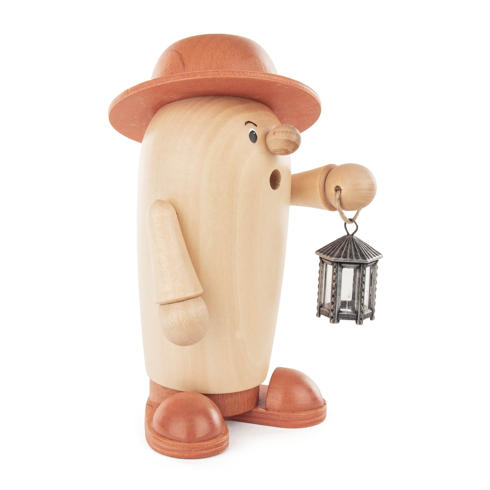 Räucherfigur "Rudi der Nachtschwärmer" natur/braun mit Laterne
