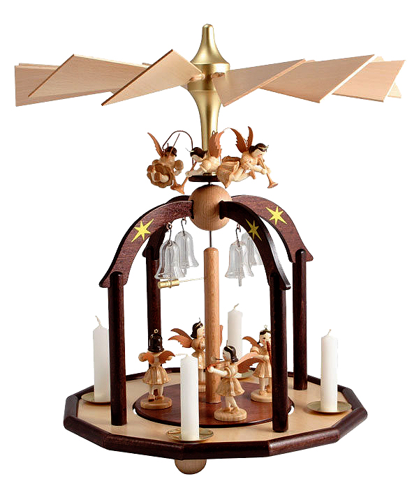 Pyramide mit 7 Engel und Glasglöckchen 
