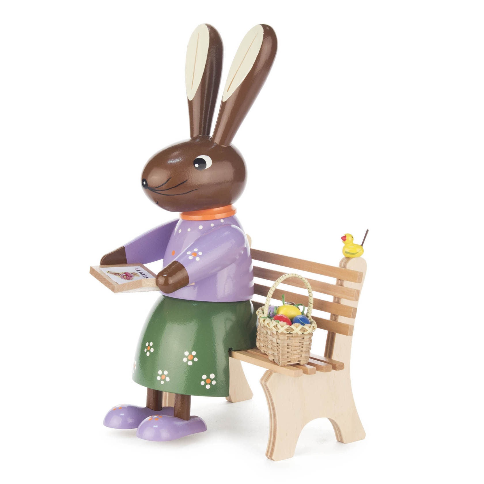 Häsin auf Bank lila/grün im Dregeno Online Shop günstig kaufen
