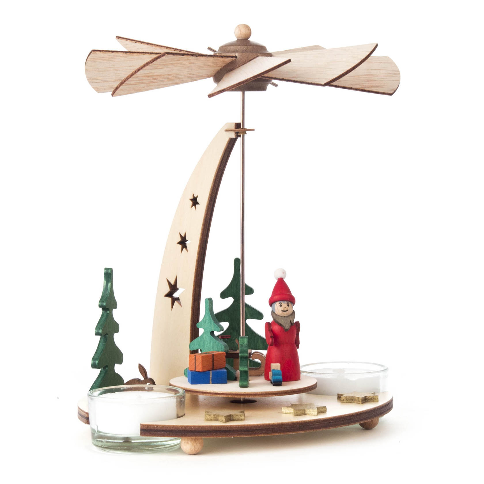 Pyramide mit Weihnachtsmann, für Teelichte im Dregeno Online Shop günstig kaufen