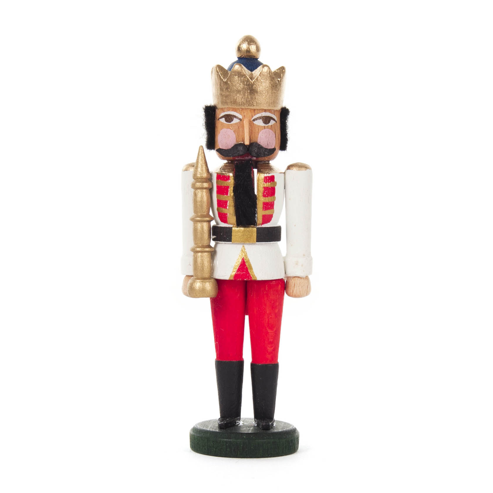 Mini-Nussknacker König weiß-rot, 8cm im Dregeno Online Shop günstig kaufen