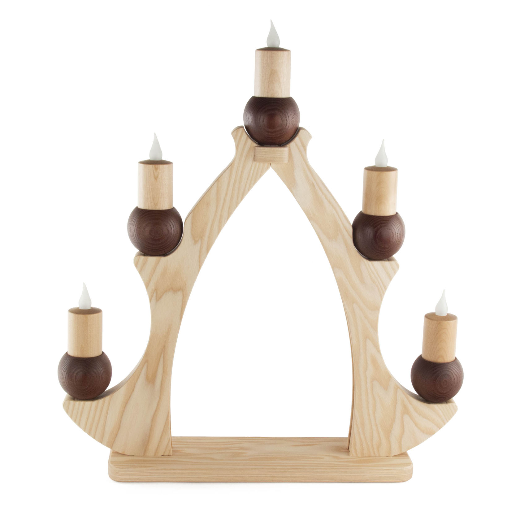 Fensterbaum 5 Kerzen braun LED Beleuchtung