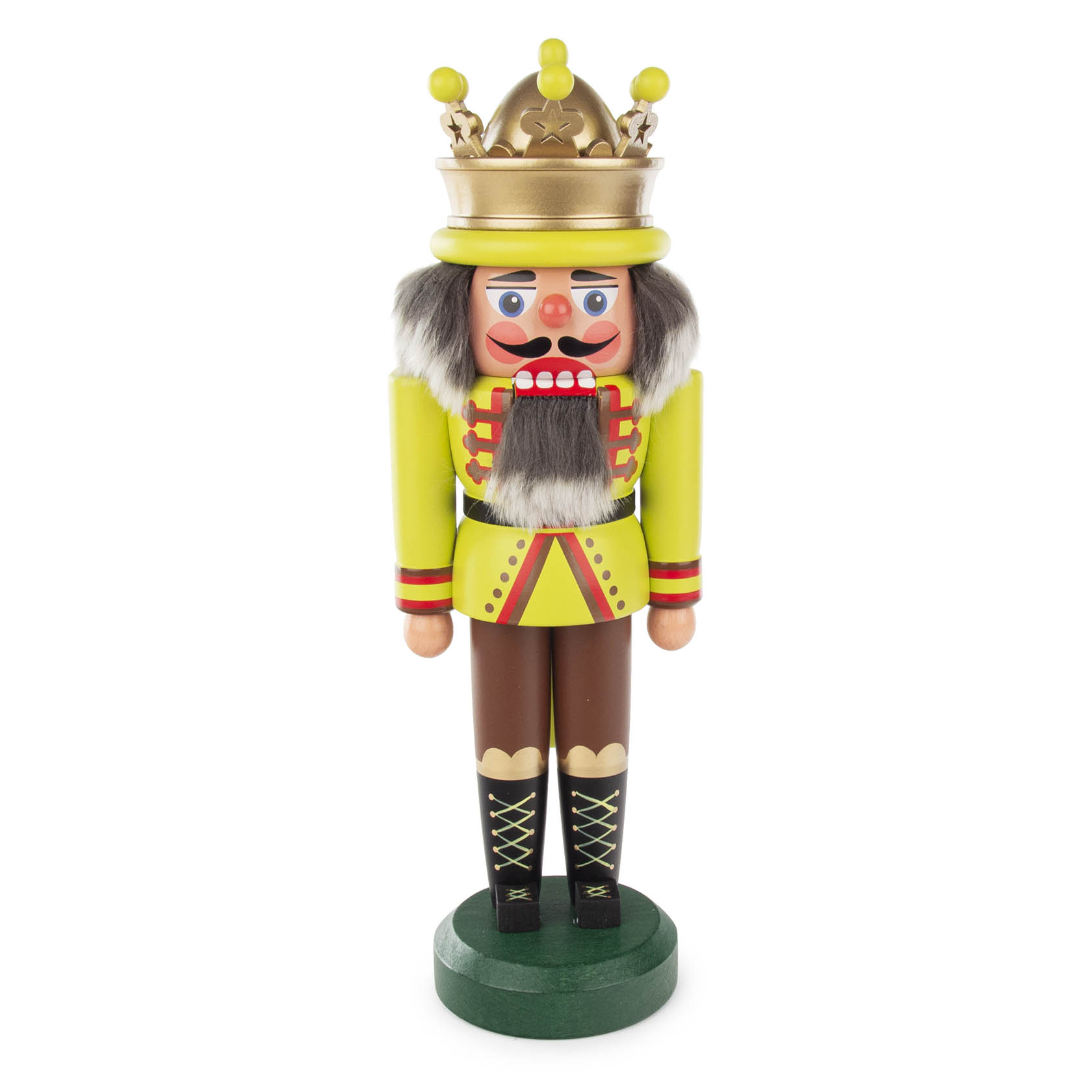 Nussknacker König mit Krone 30cm gelb-grün/matt im Dregeno Online Shop günstig kaufen