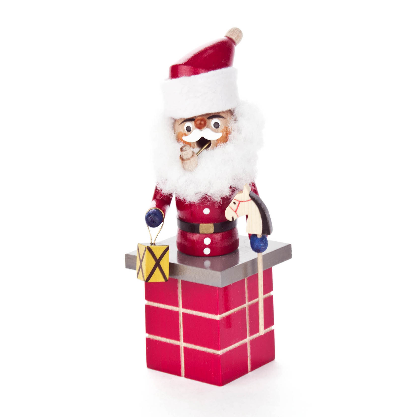 Mini Räuchermann Weihnachtsmann auf Schornstein