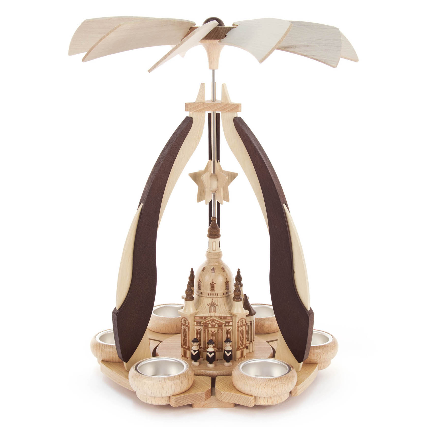 Design-Pyramide mit Dresdner Frauenkirche, für Teelichte