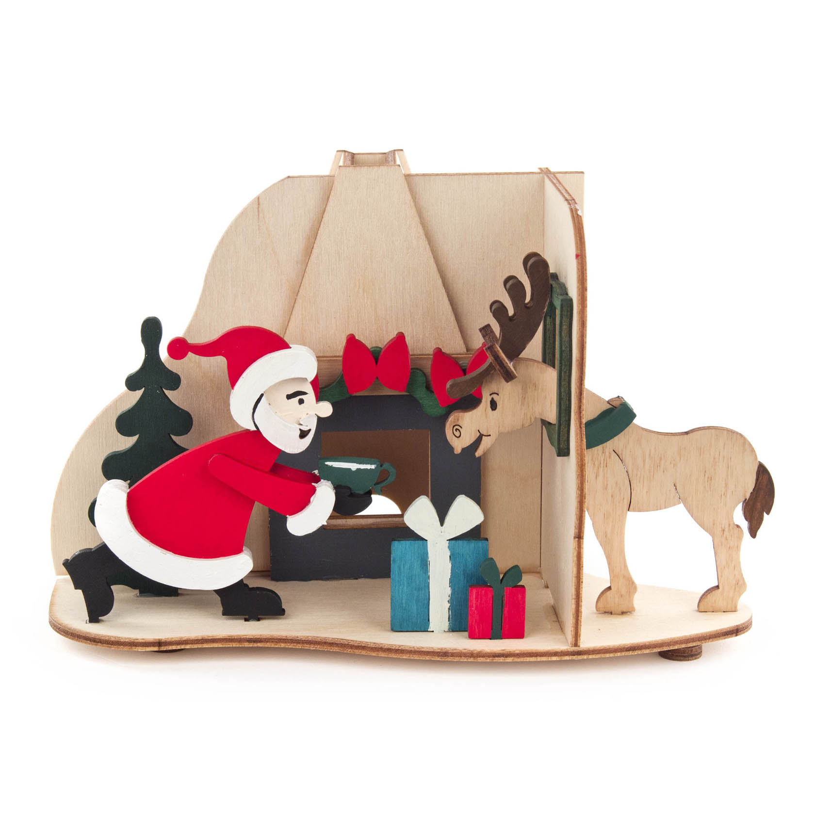 Bastelset Räucherhaus Weihnachtsmann mit Elch im Dregeno Online Shop günstig kaufen
