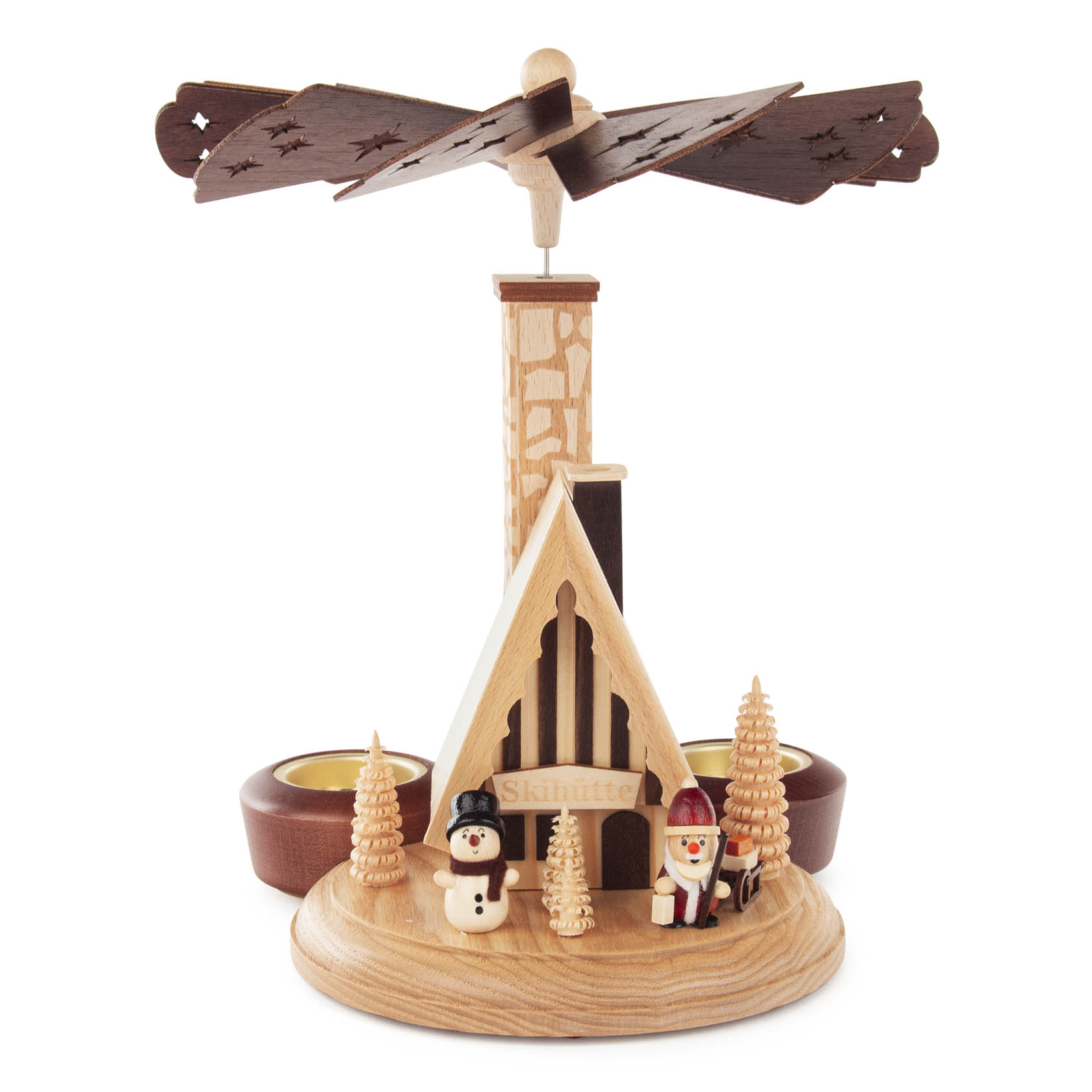 Räucherpyramide für Teelicht mit Weihnachtsmann und Schneemann im Dregeno Online Shop günstig kaufen