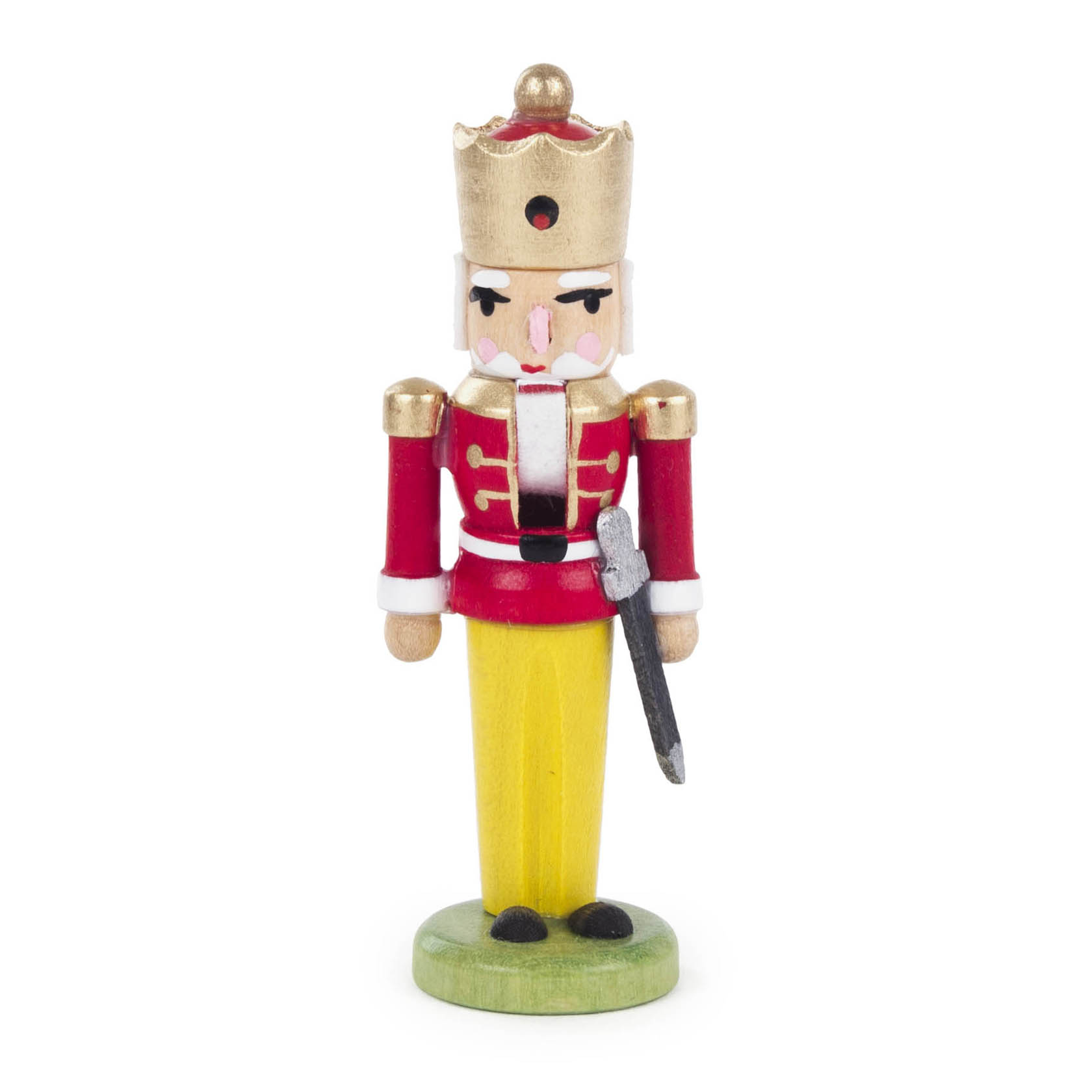 Mini-Nussknacker König rot-gelb, 7,5cm im Dregeno Online Shop günstig kaufen