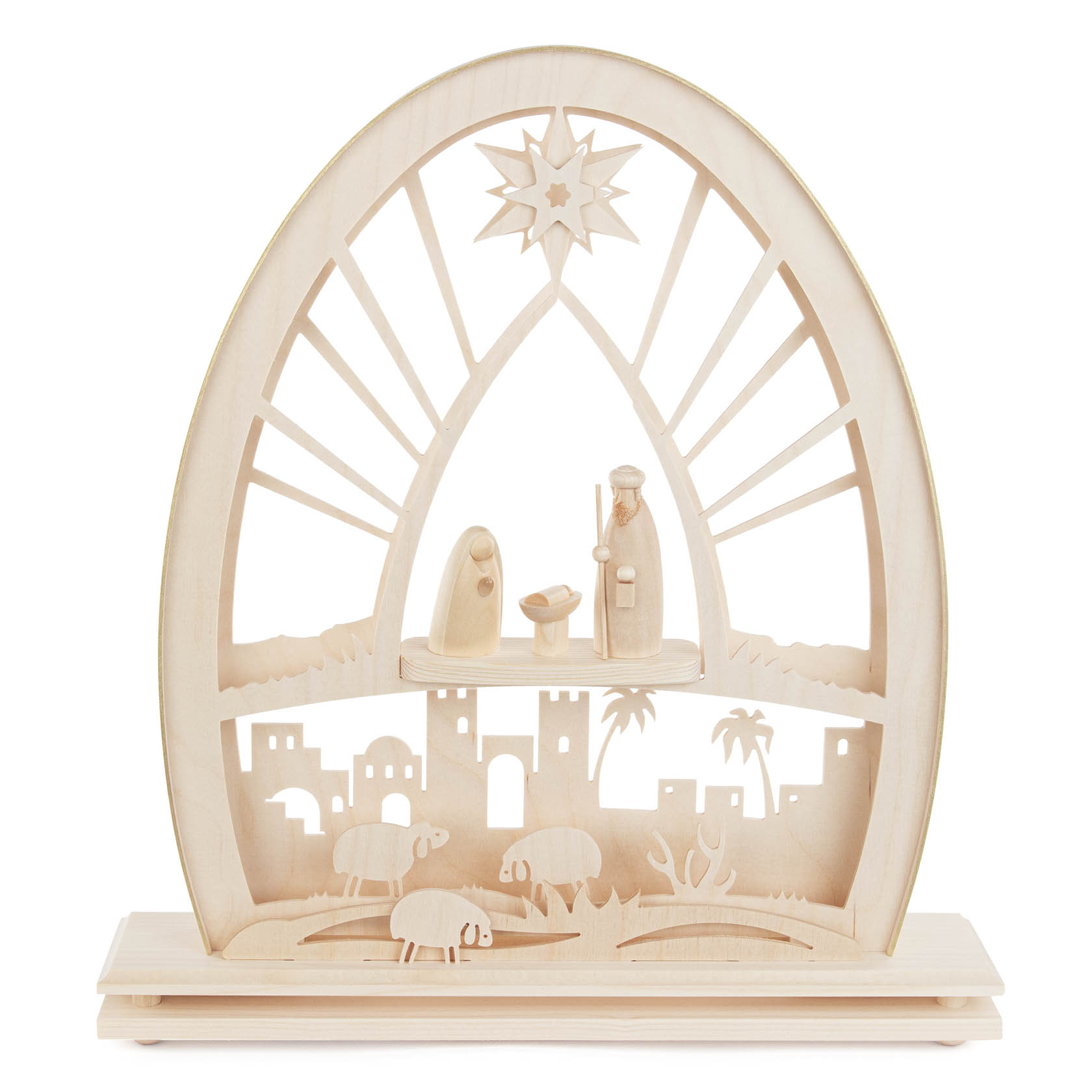 Schwibbogen Christi Geburt unterm Stern mit LED-Beleuchtung im Dregeno Online Shop günstig kaufen