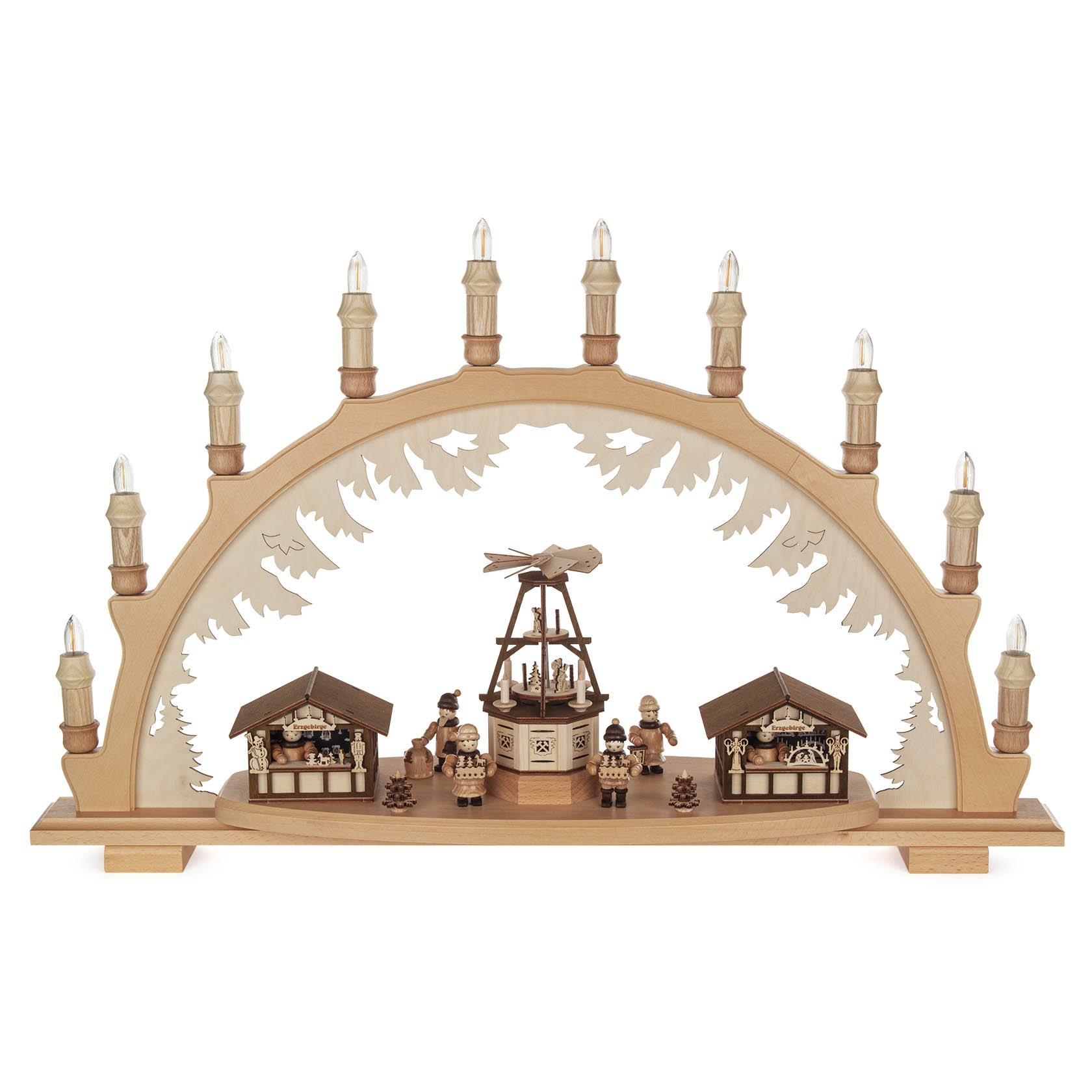 Schwibbogen Weihnachtsmarkt mit Pyramide im Dregeno Online Shop günstig kaufen