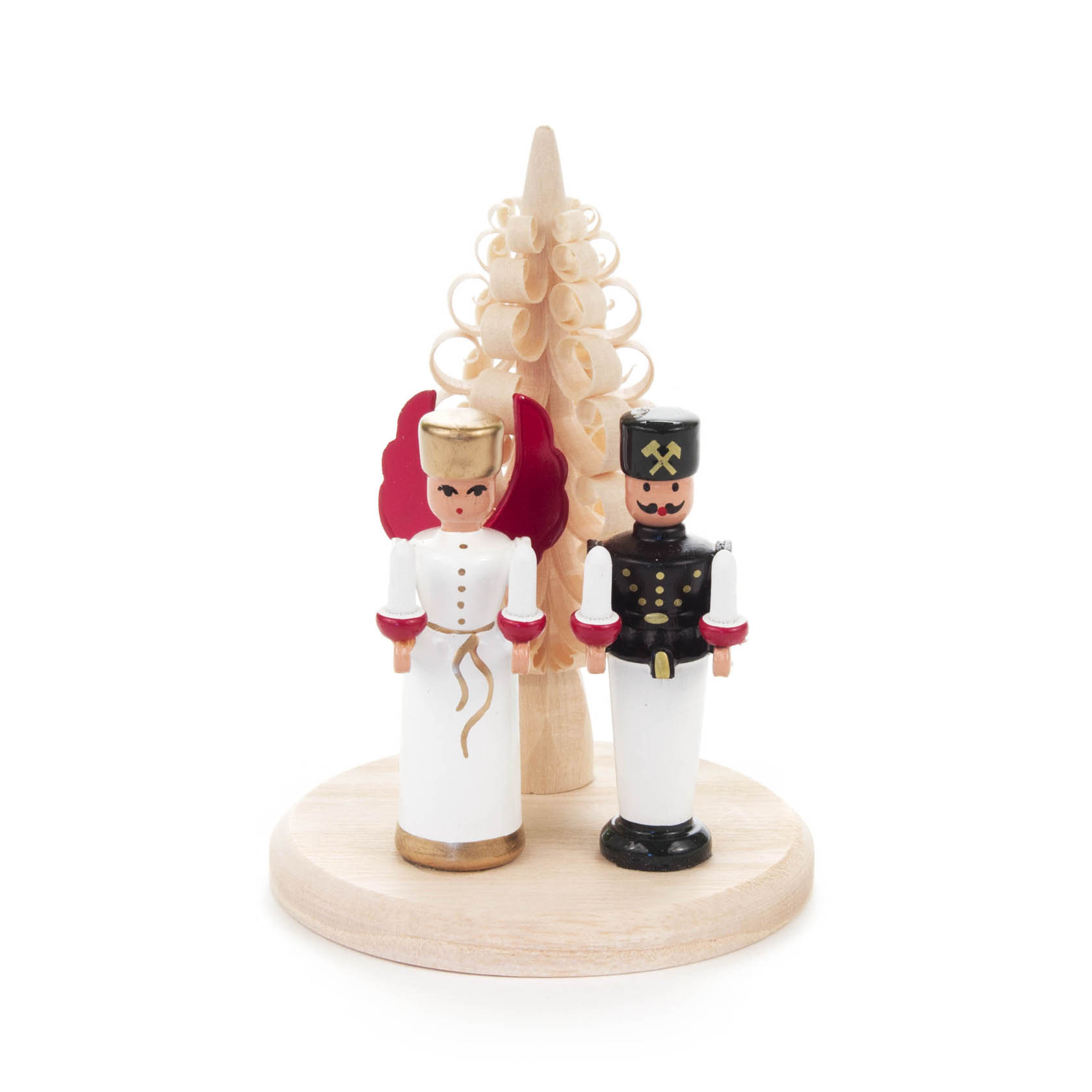 Miniatur Engel und Bergmann mit Bäumchen