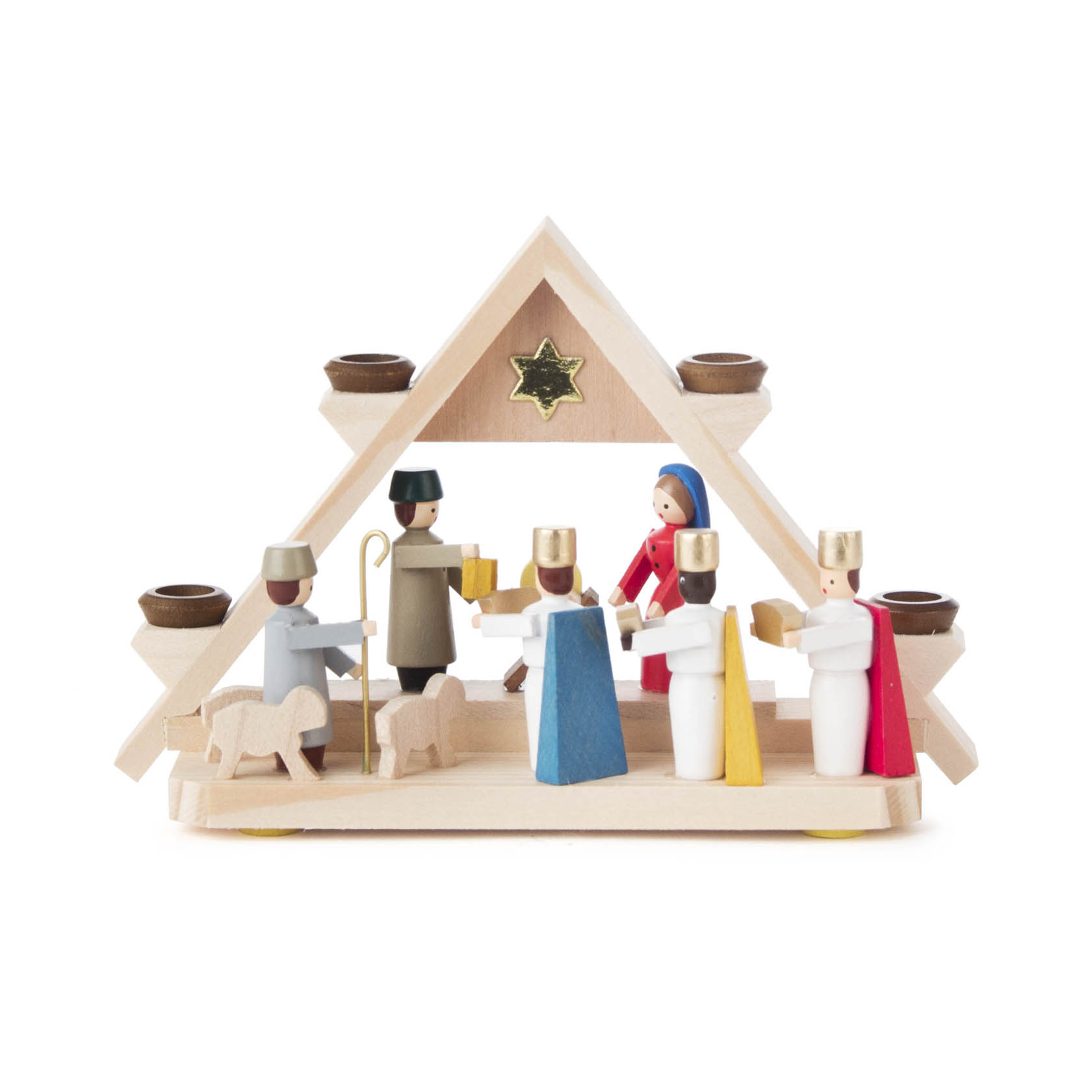 Lichtergiebel mit Weihnachtskrippe