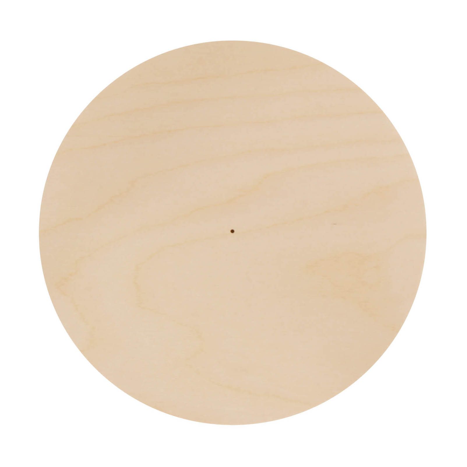 A round, light-colored wooden pyramid plate with a fine, smooth texture and a small central marking on its surface. im Dregeno Online Shop günstig kaufen