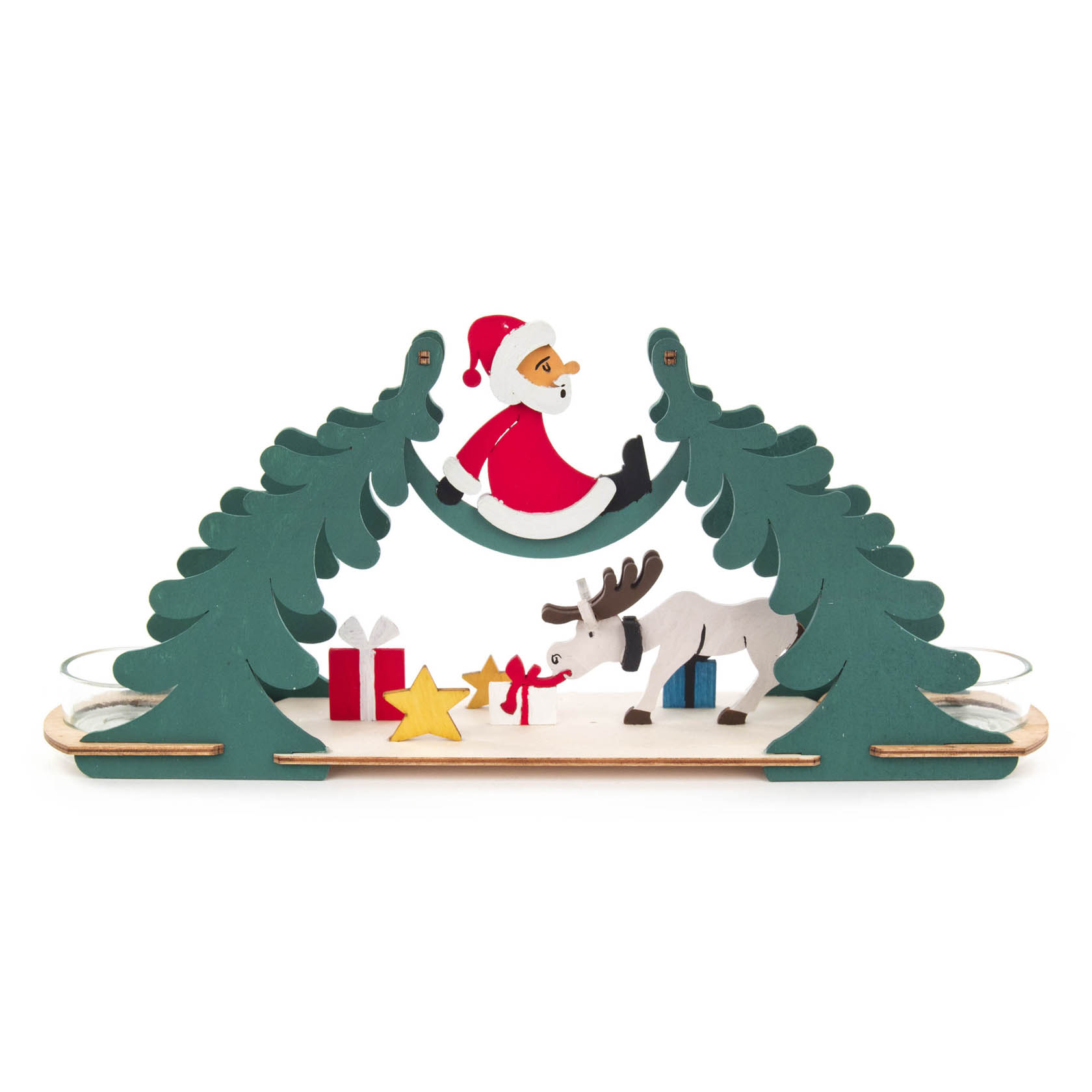 Bastelset Teelichtbogen Weihnachtsmann mit Elch im Dregeno Online Shop günstig kaufen