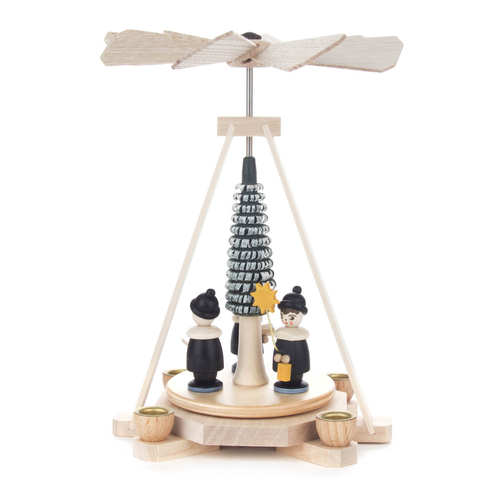 Mini-Pyramide mit Kurrende, farbig, für Kerzen d=10mm im Dregeno Online Shop günstig kaufen