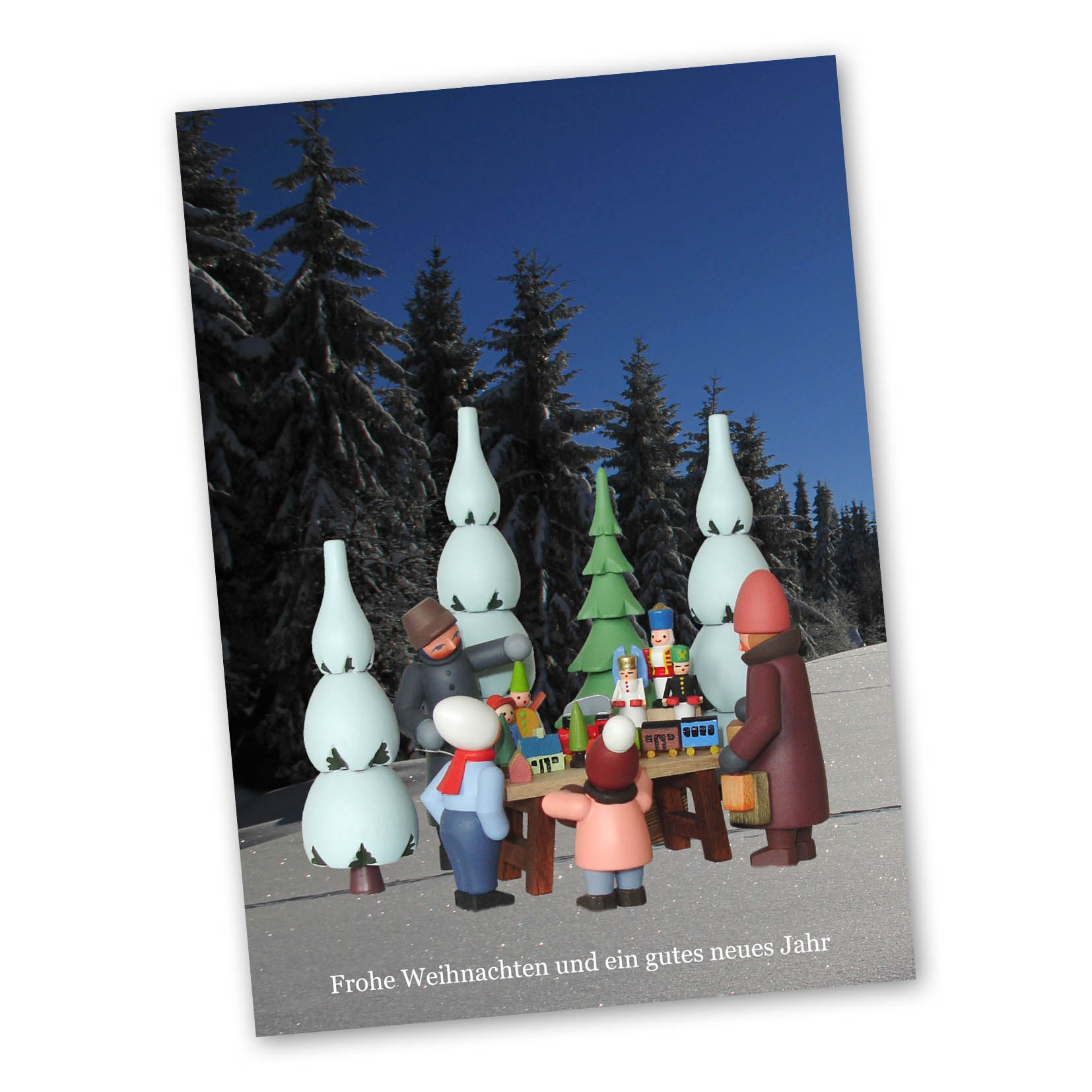 Weihnachtliche Klappkarte -Weihnachtsmarkt- mit Umschlag im Dregeno Online Shop günstig kaufen