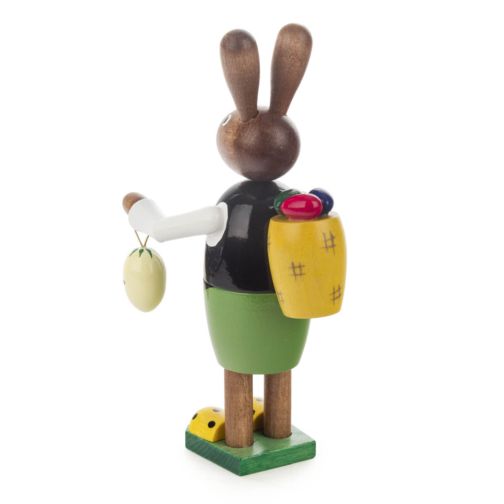 Osterhasenmann mit Korb 14cm und kleinem Osterei