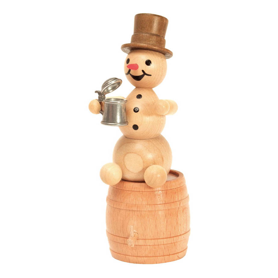 Schneemann mit Krug auf Fass im Dregeno Online Shop günstig kaufen