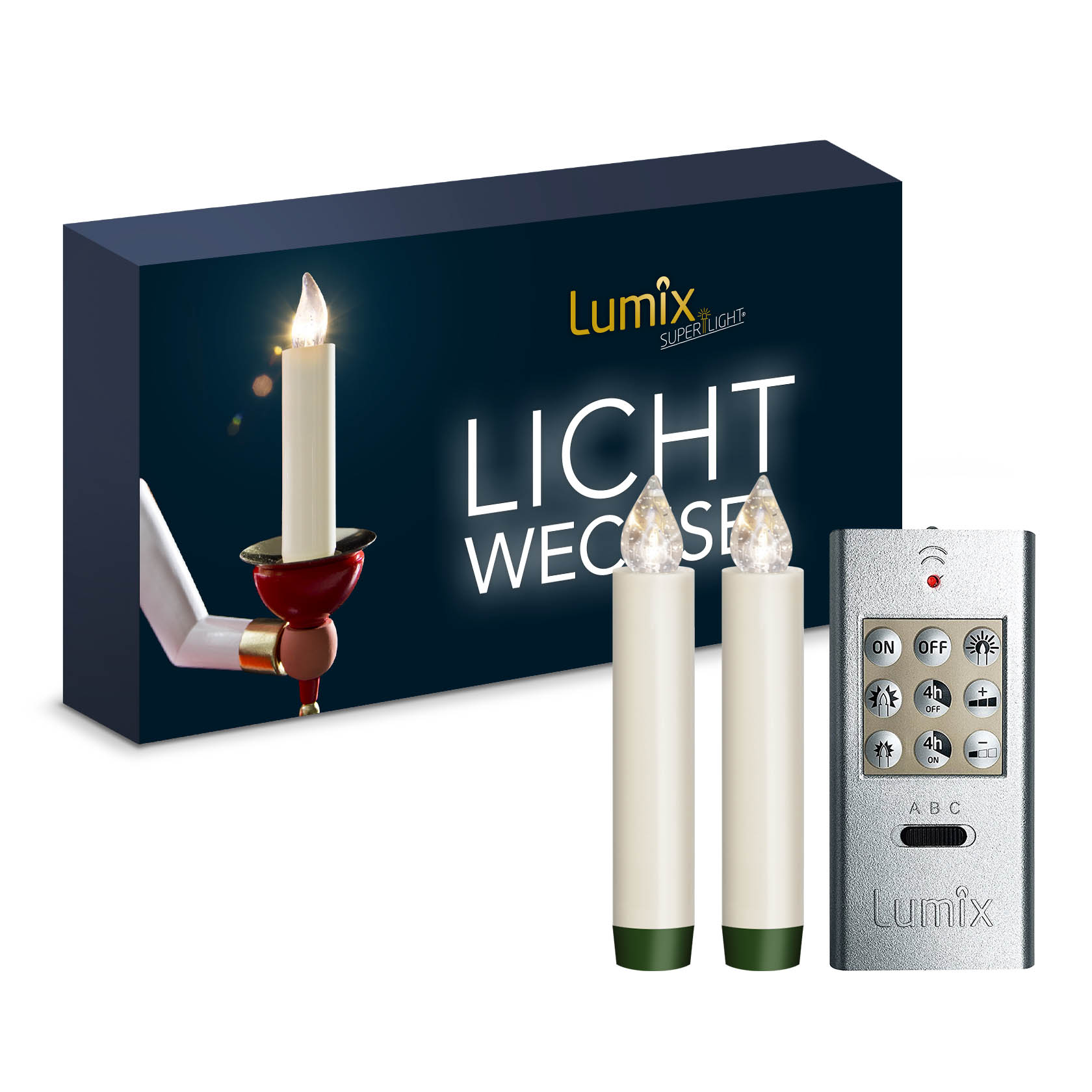 LUMIX CLASSIC superlight elfenbein Basis-Set d=17mm , 2 Kerzen, 1 Fernb., 2 Batterien AA im Dregeno Online Shop günstig kaufen
