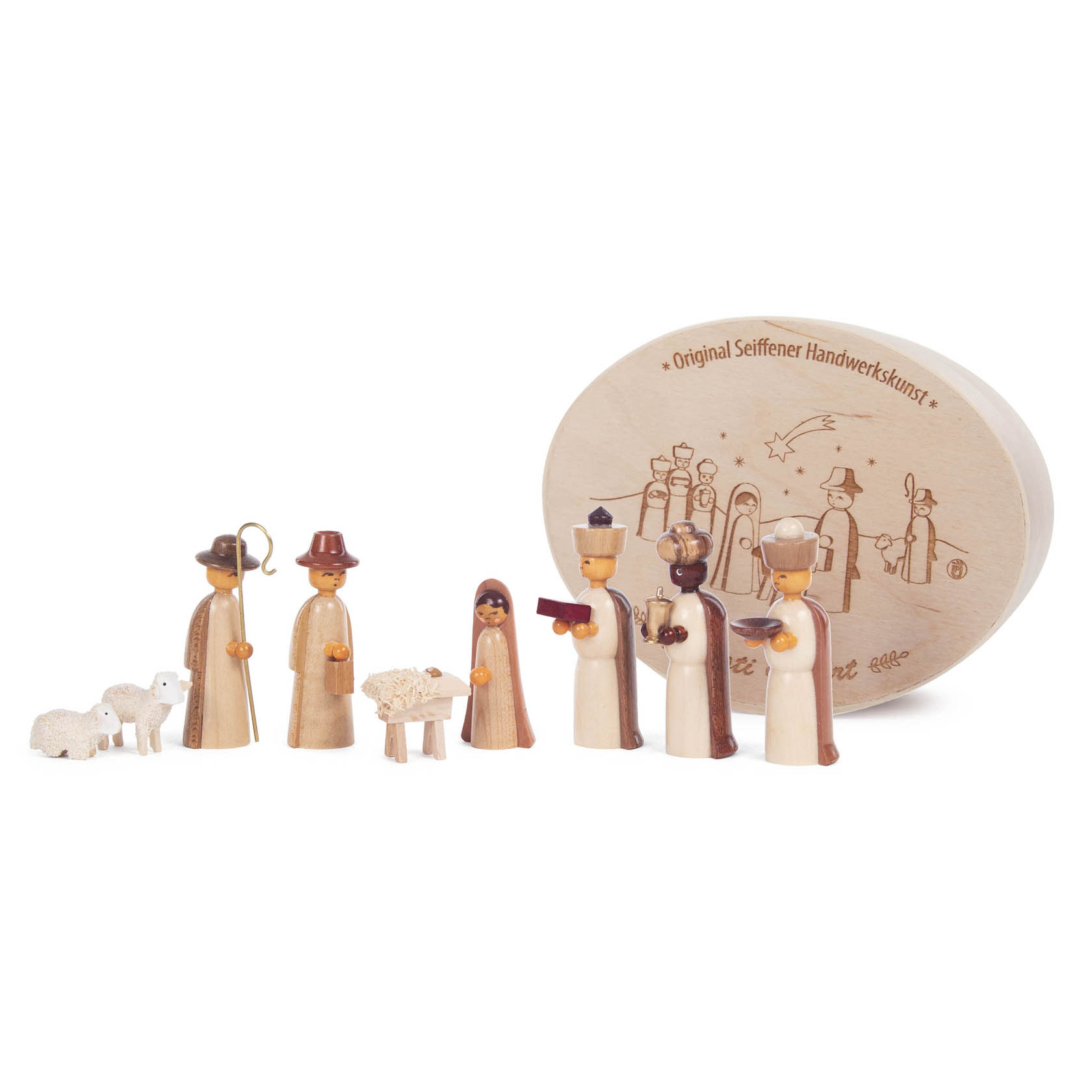 wooden crib figurines in wooden box, nat im Dregeno Online Shop günstig kaufen