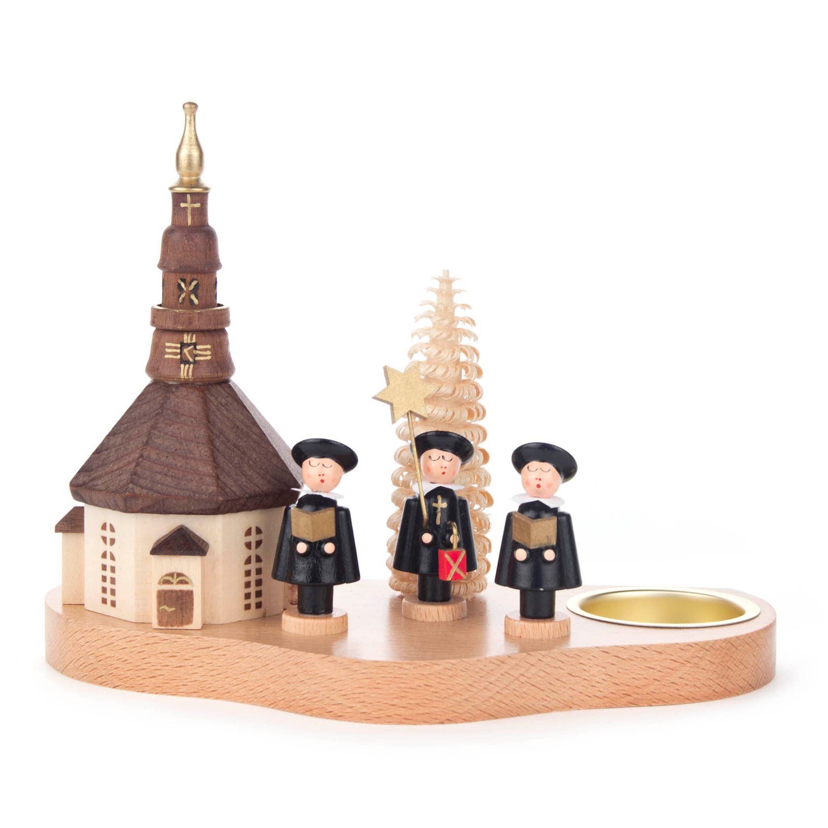 Teelichthalter mit Seiffener Kirche und Kurrende im Dregeno Online Shop günstig kaufen