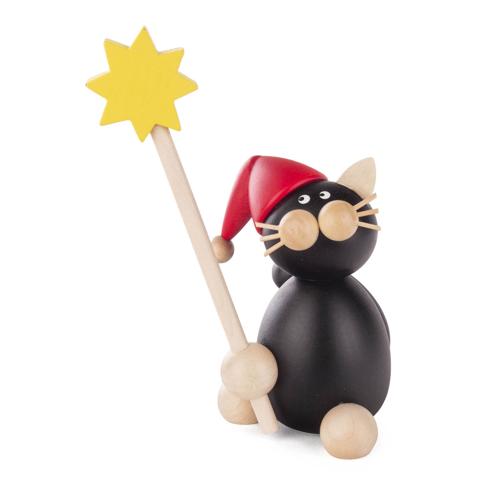 Katze Hilde mit Stern, sitzend mit Weihnachtsmütze im Dregeno Online Shop günstig kaufen