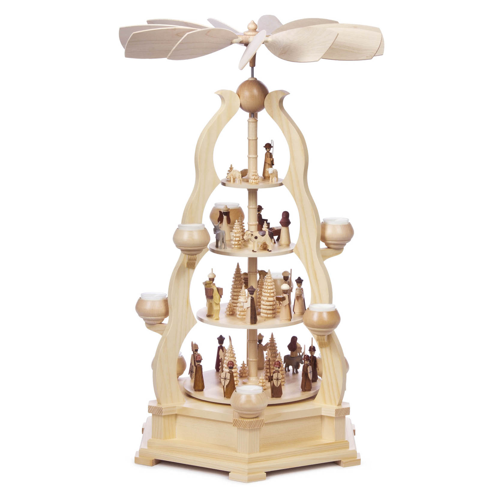 Pyramide mit Christi Geburt, 4-stöckig, für Teelichte im Dregeno Online Shop günstig kaufen