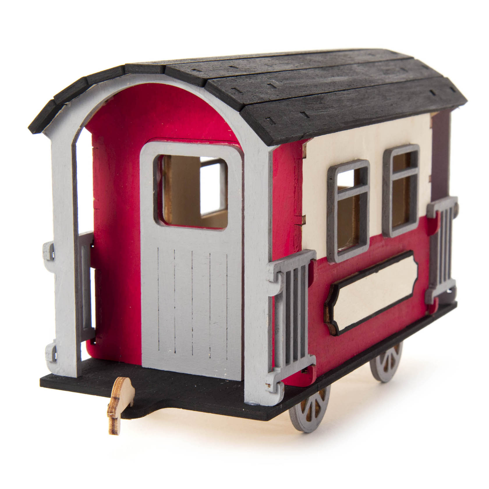 Bastelset Wagen auf Platte 20x8x12cm