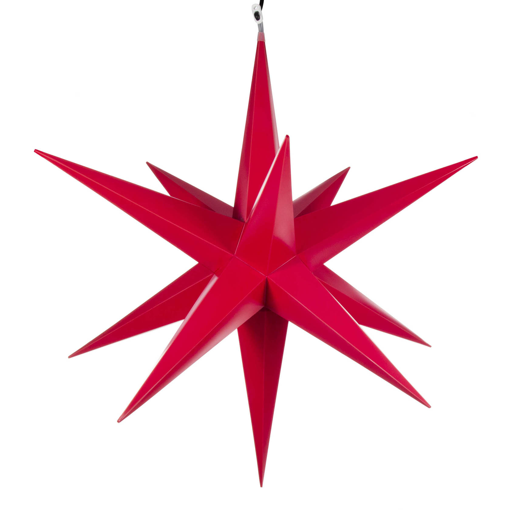 Haßlauer Weihnachtsstern für Außen rot einfarbig, d=75cm komplett mit Beleuchtung
