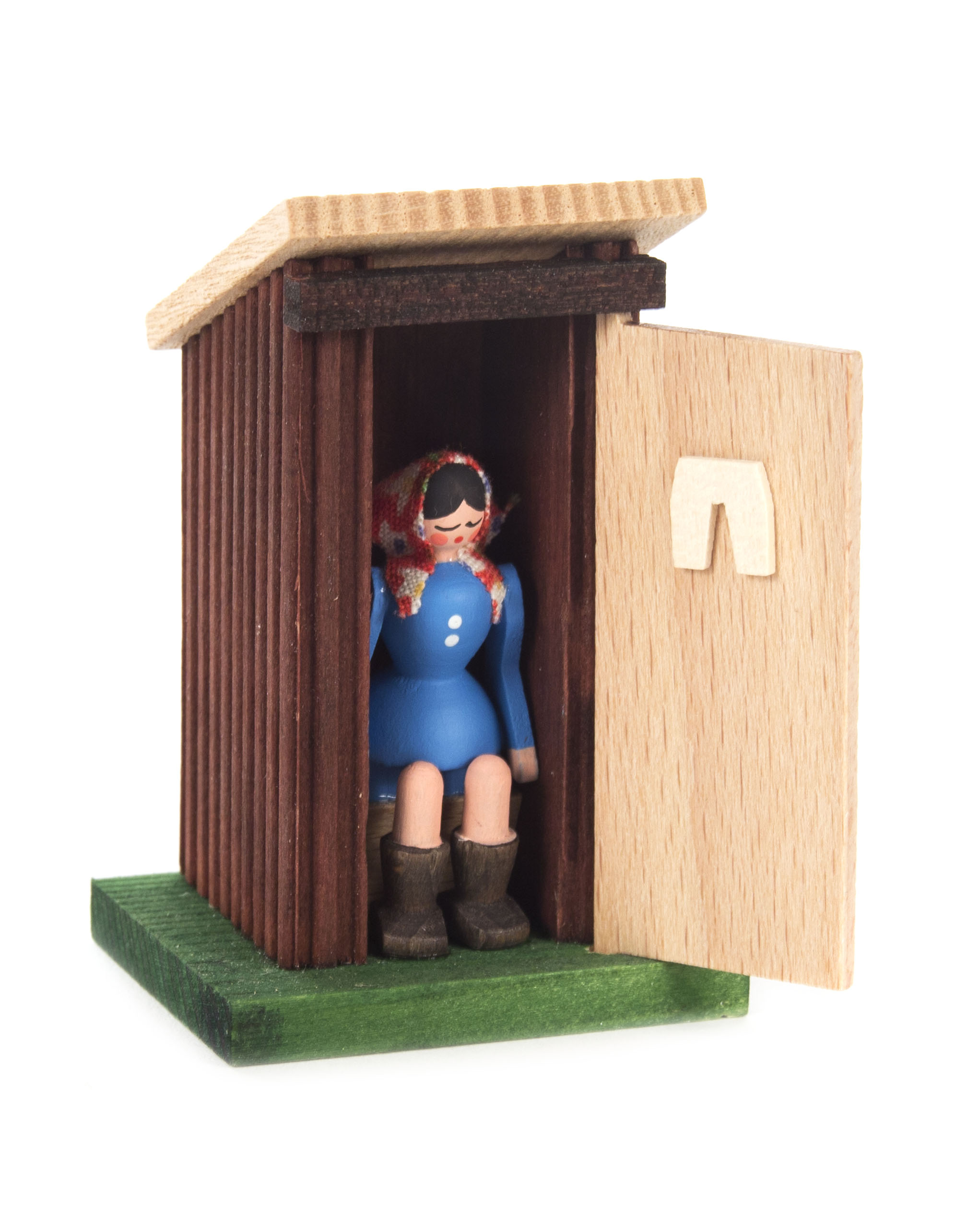Toilettenhäuschen mit Mädchen  