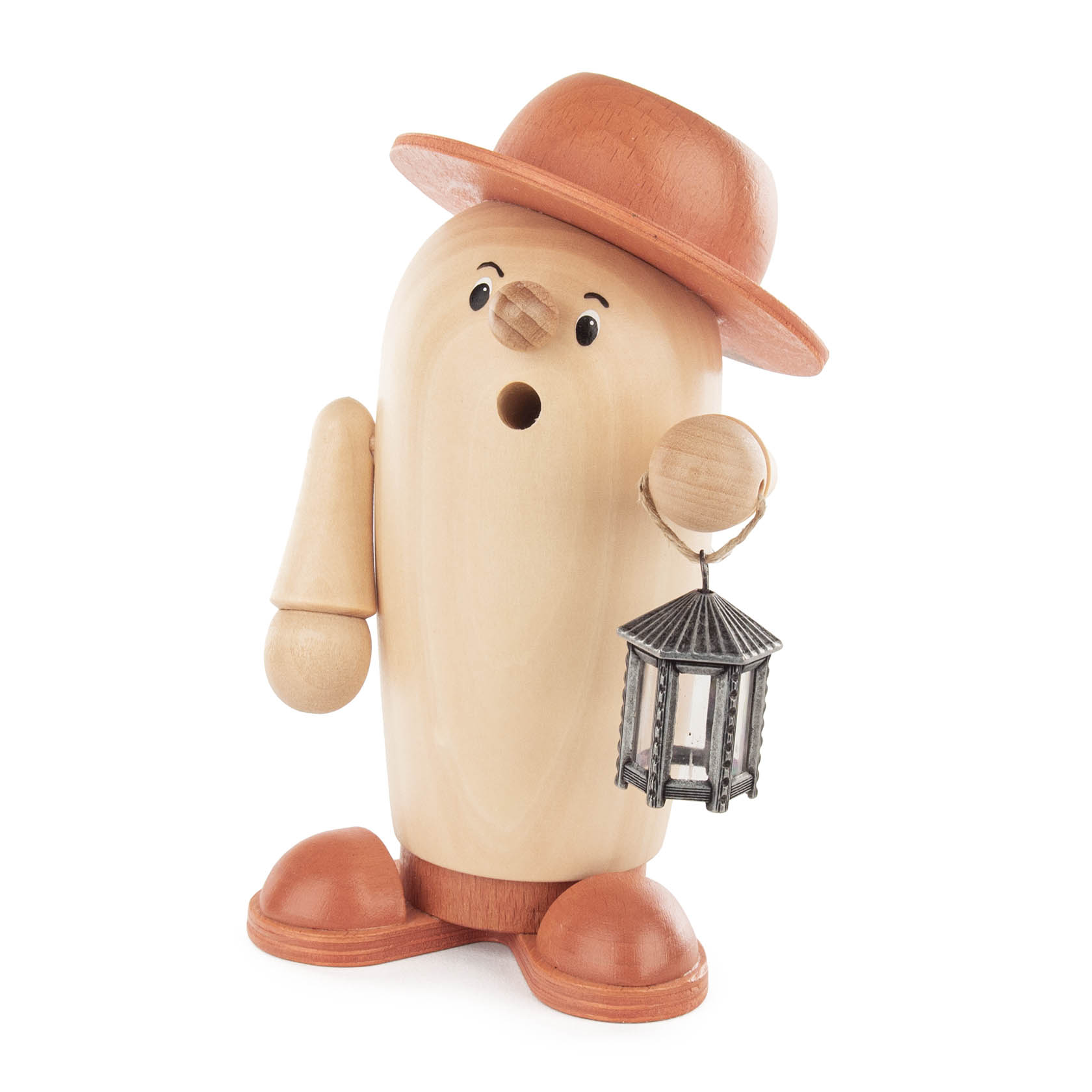 Räucherfigur "Rudi der Nachtschwärmer" natur/braun mit Laterne