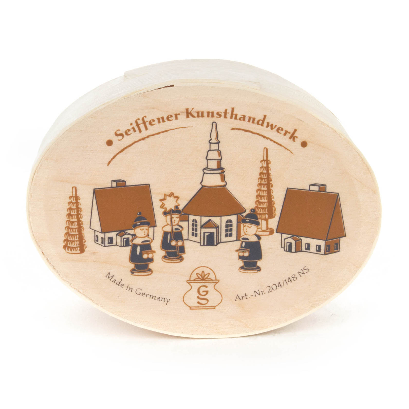 Kurrende mit Seiffener Kirche natur in Spandose