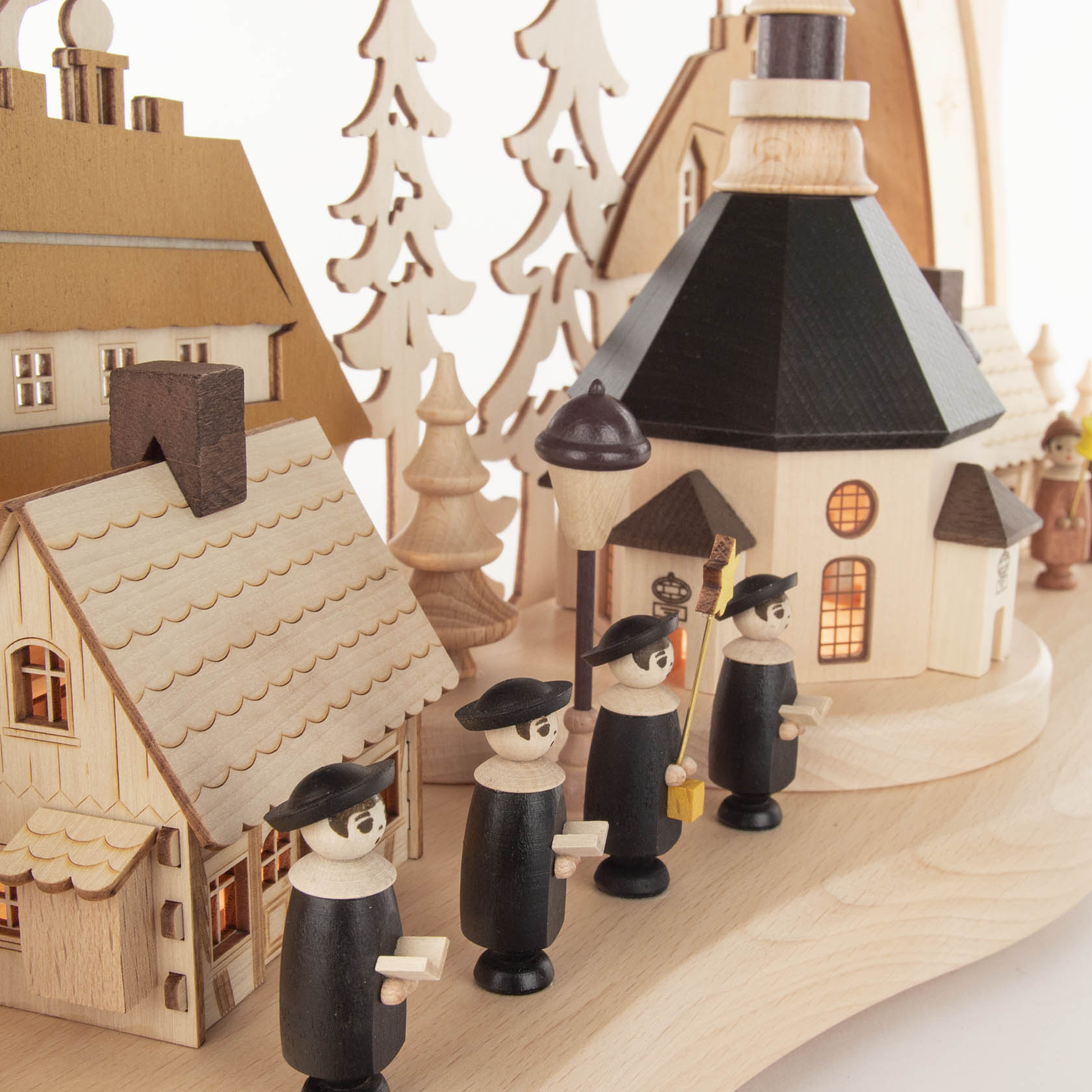 wooden candle arc Seiffen church LED im Dregeno Online Shop günstig kaufen