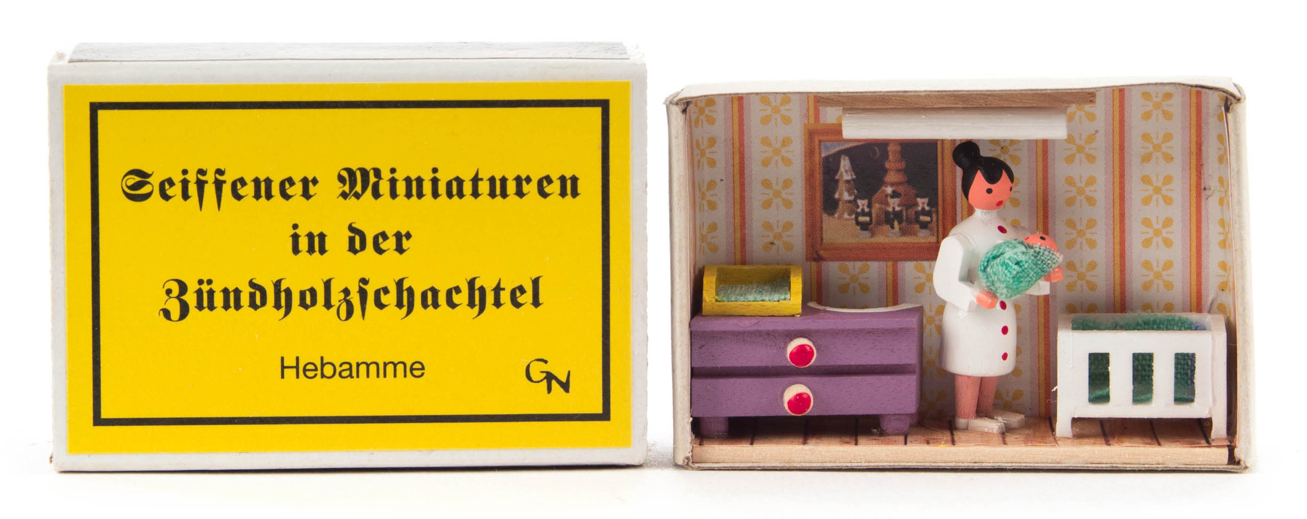 Zündholzschachtel Hebamme  