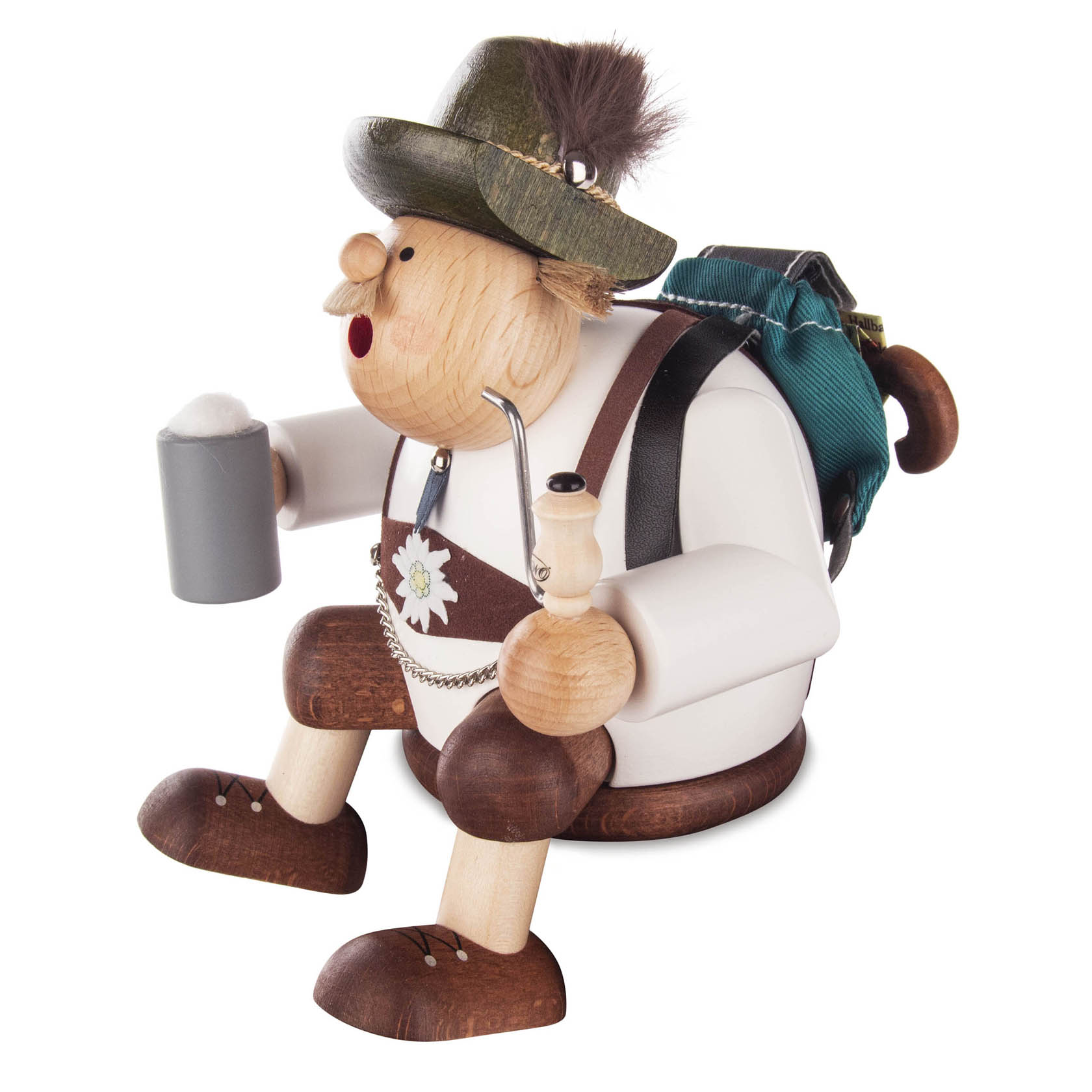 Räuchermann Wanderer 17cm Kantenhocker