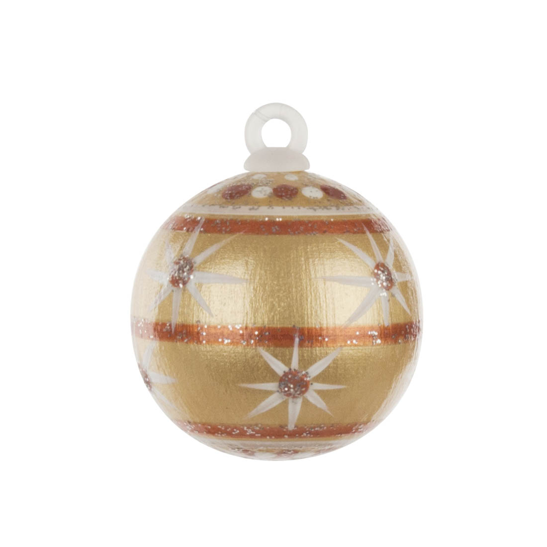 Behang Weihnachtsbaumkugel  gold mit Sternen, ohne Faden im Dregeno Online Shop günstig kaufen